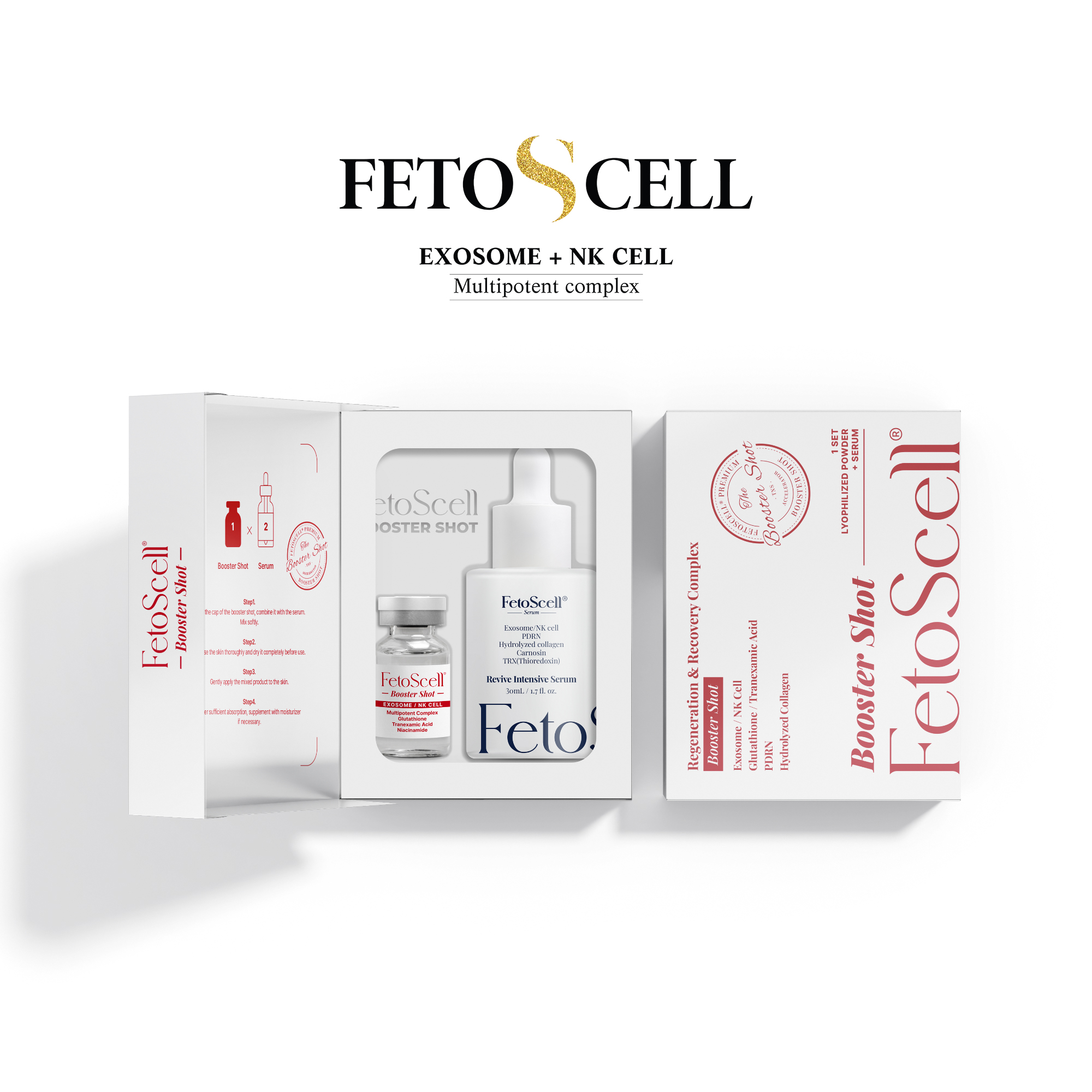 FetoScell Booster Shot – Set Tế Bào NK – Exosome Đông Khô + Serum Phục Hồi Chuyên Sâu & Làm Sáng Da