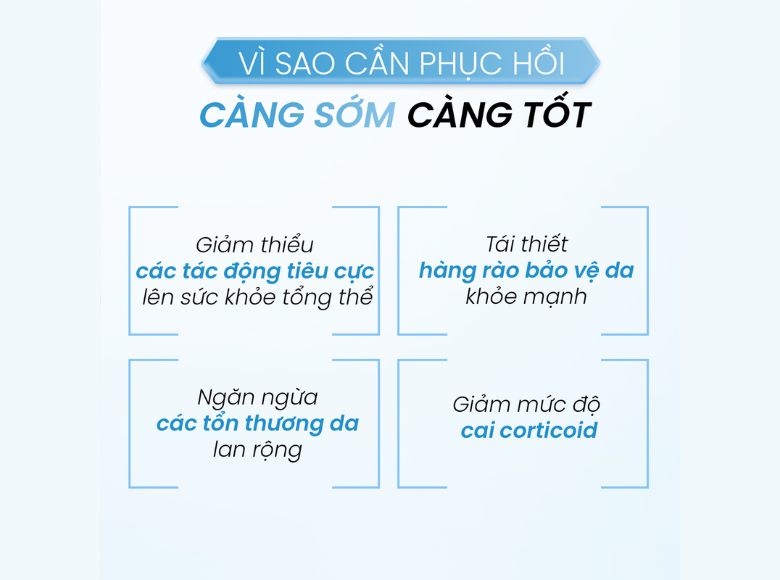 Vì sao nên phục hồi da corticoid càng sớm càng tốt