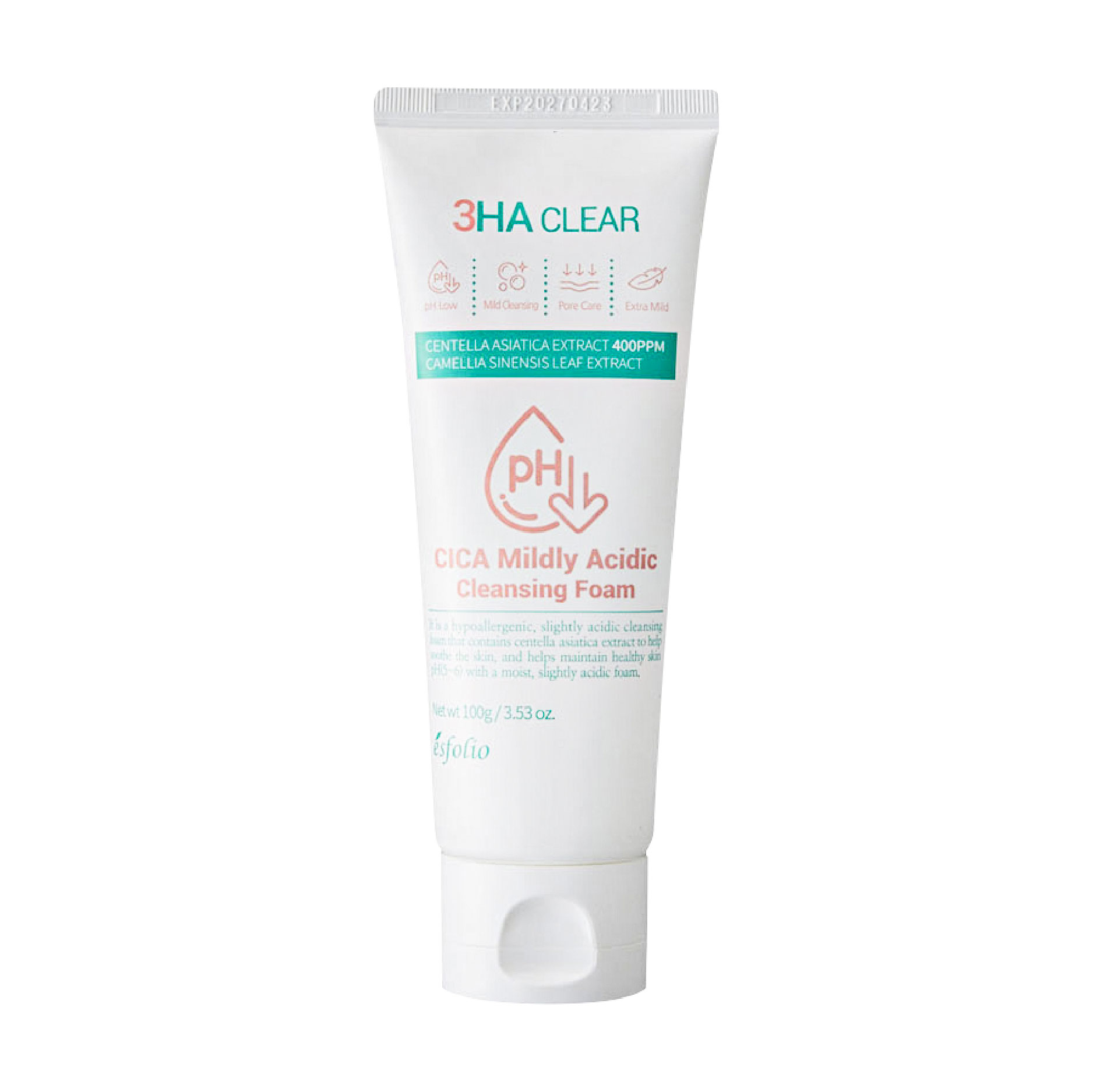 3HA Clear Cica Mildly Acidic Cleansing Foam (100g) – Sữa rửa mặt 3HA tạo bọt dịu nhẹ